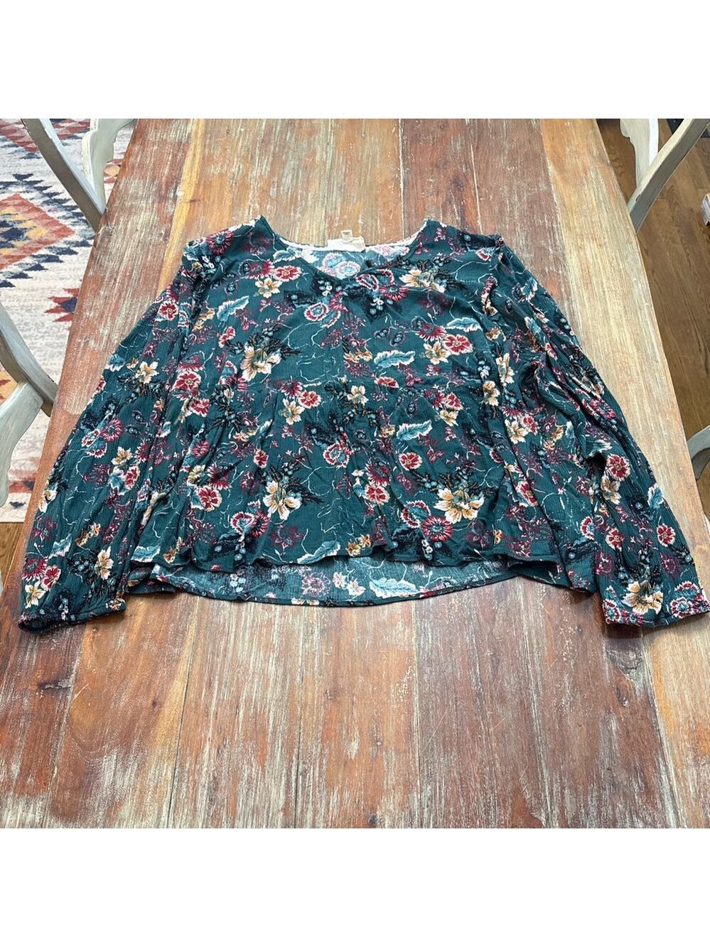 Nurture by Westbound Woman Green Floral Blouse 3X